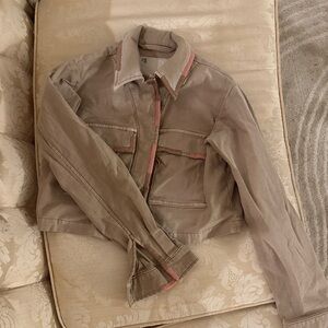 small beige anthropologie light weight jacket